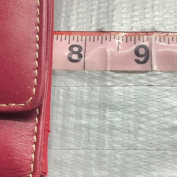 Buxton Wallet Genuine Leather Red 4.5"x7.5" Credit Card Holder Organizer - Picture 6 of 7